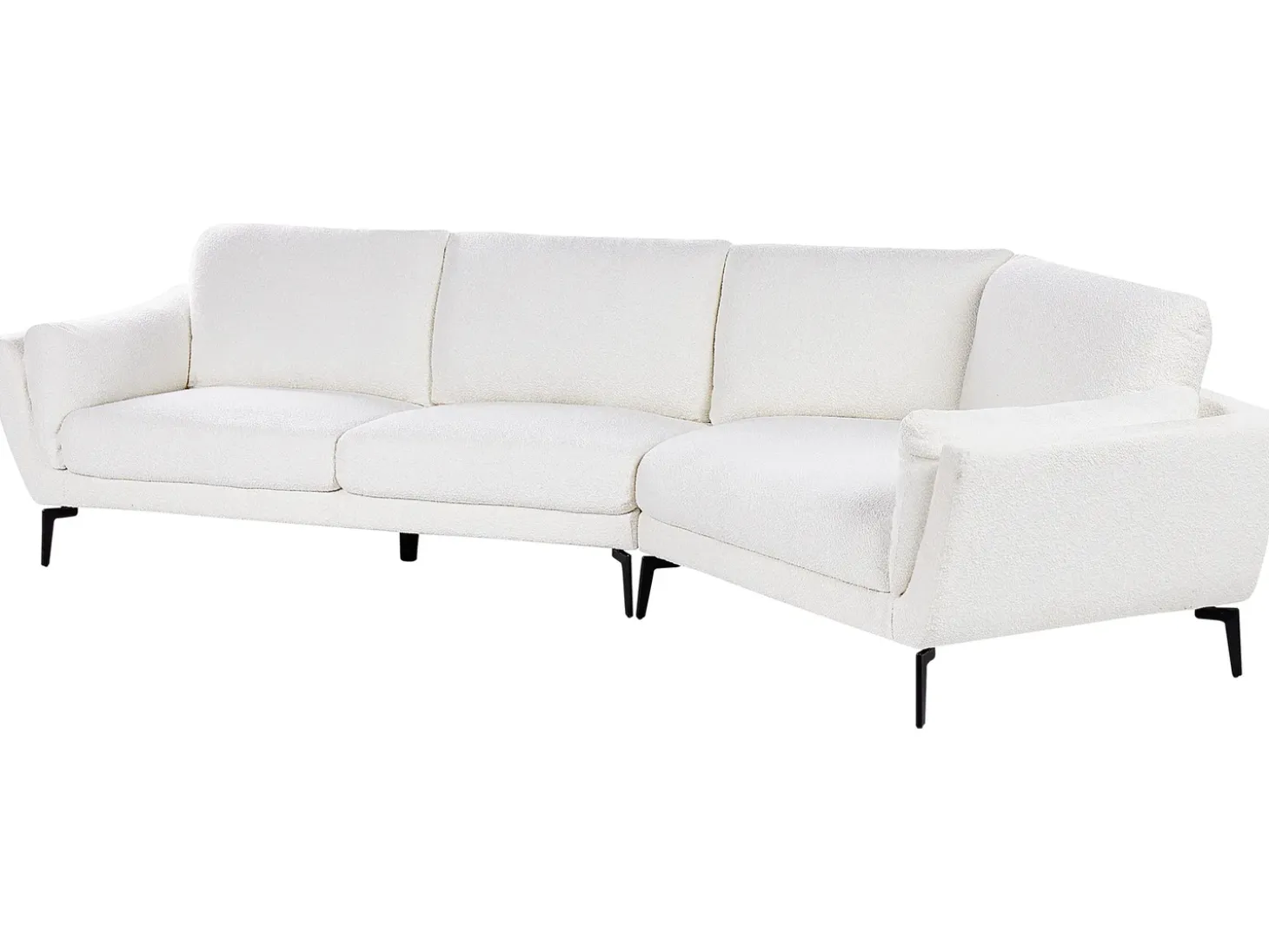 Clearance Sofa dla 3 osób KANSSELI Boucle Biały Sofy Tapicerowane|Wszystkie Sofy