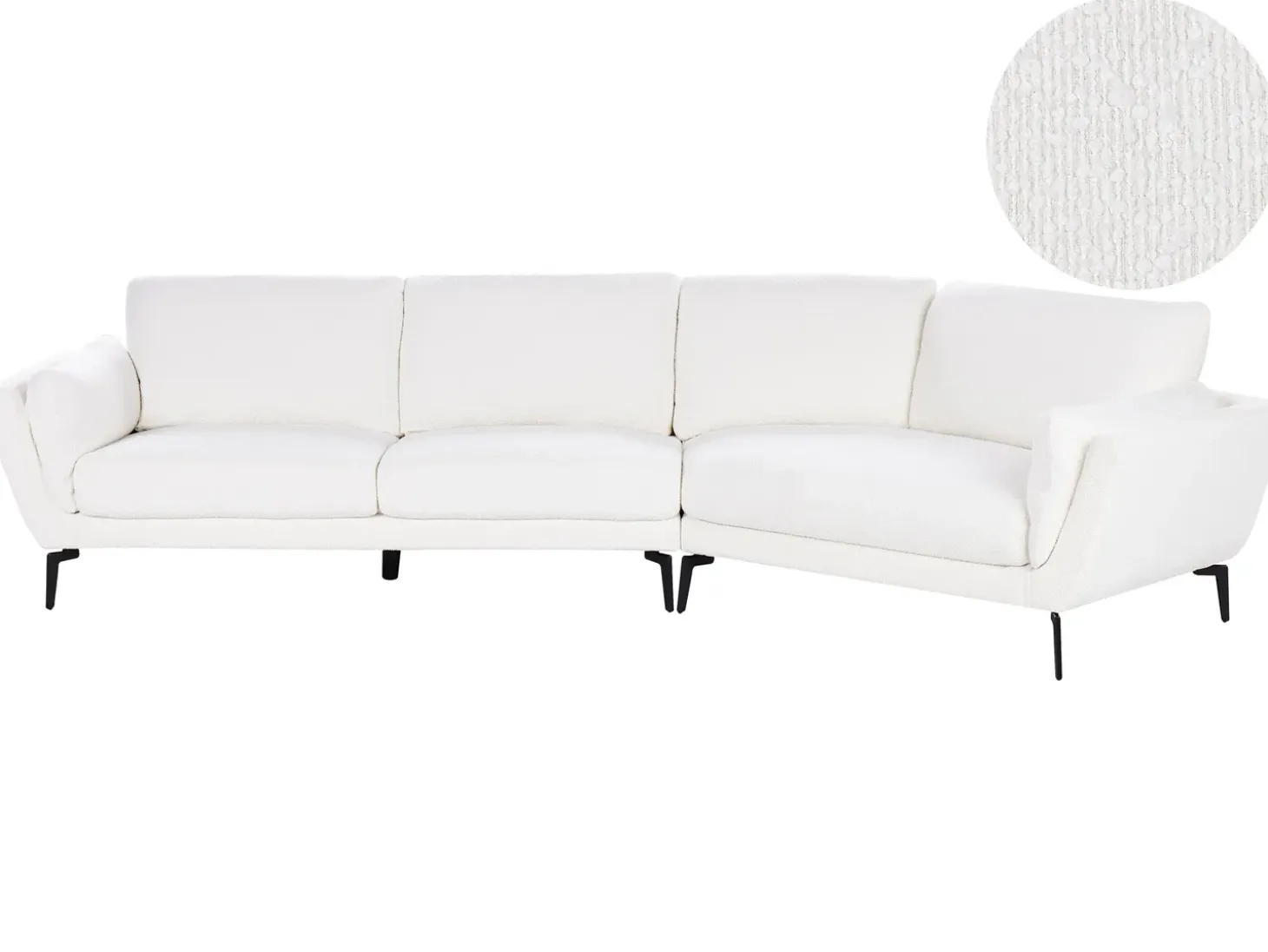 Clearance Sofa dla 3 osób KANSSELI Boucle Biały Sofy Tapicerowane|Wszystkie Sofy