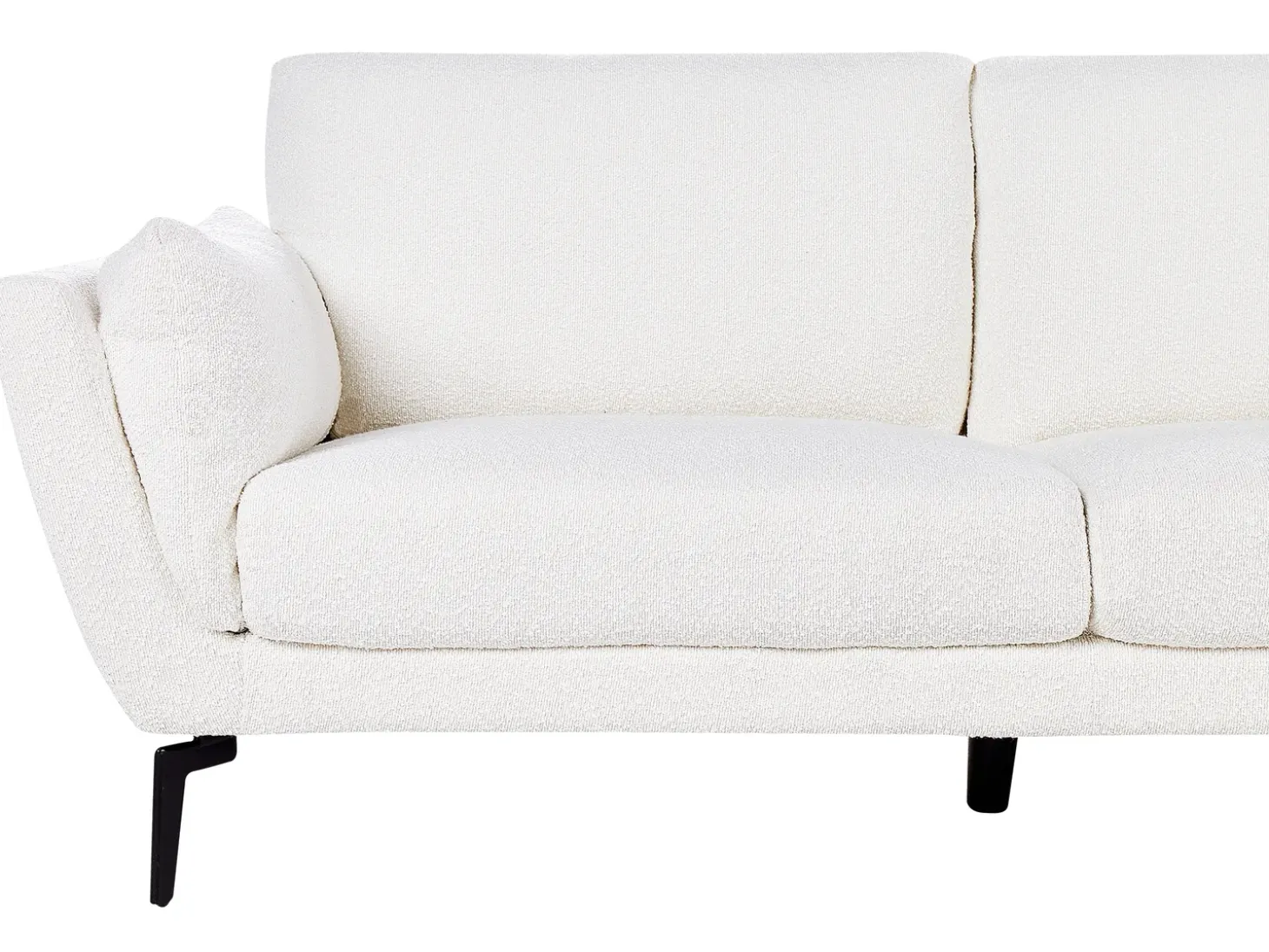 Clearance Sofa dla 3 osób KANSSELI Boucle Biały Sofy Tapicerowane|Wszystkie Sofy