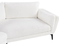 Clearance Sofa dla 3 osób KANSSELI Boucle Biały Sofy Tapicerowane|Wszystkie Sofy
