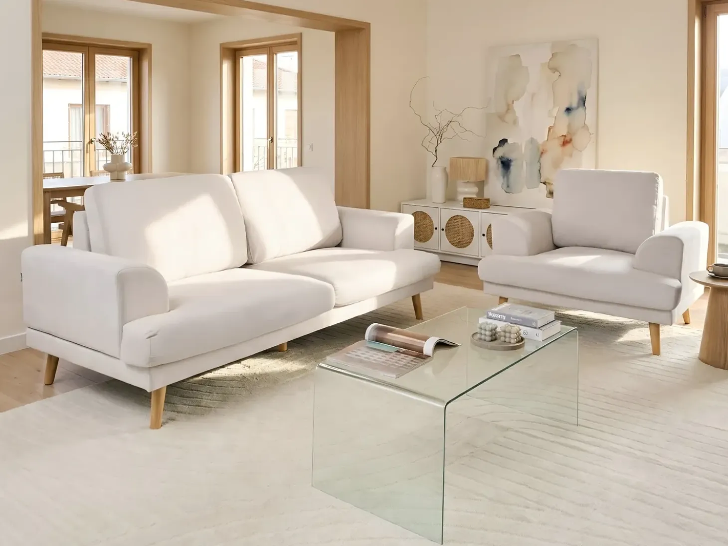 Sale Sofa dla 3 osób KILDAL Jasno Sofy Tapicerowane|Kolekcje Sof