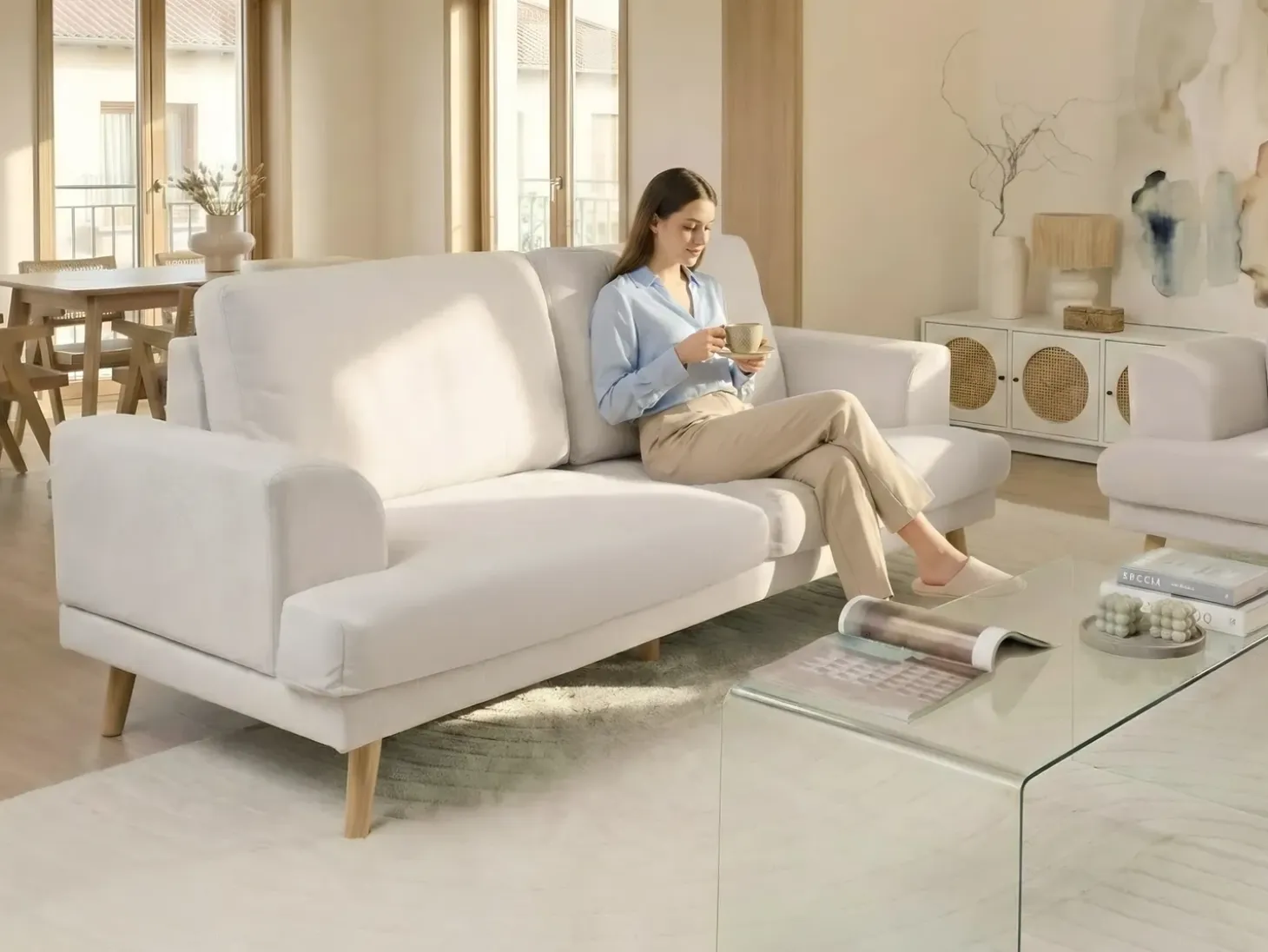 Sale Sofa dla 3 osób KILDAL Jasno Sofy Tapicerowane|Kolekcje Sof