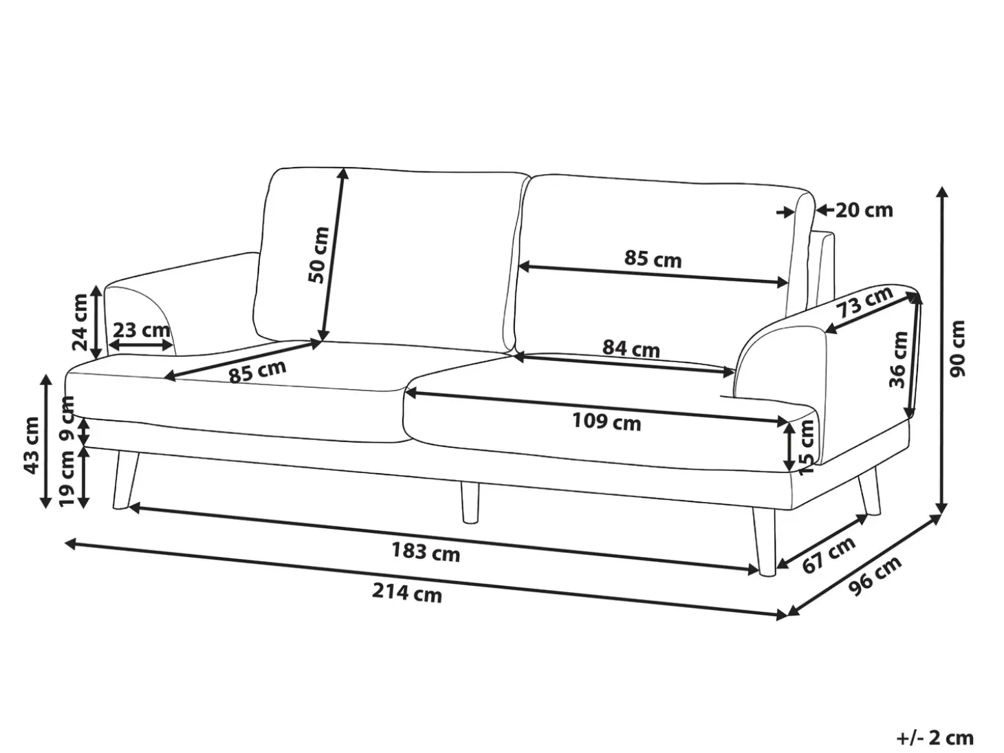 New Sofa dla 3 osób KILDAL Sofy Tapicerowane|Kolekcje Sof