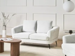 Sofa dla 2 osób KJAER Złamana biel Sofy Tapicerowane|Sofy Dwuosobowe