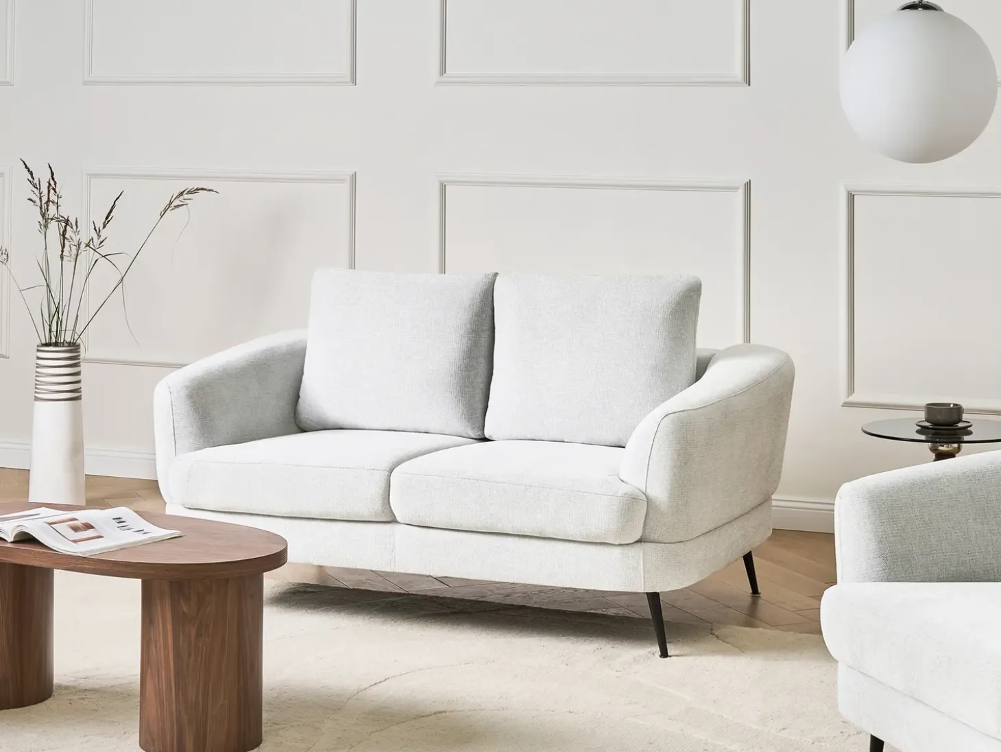 Sofa dla 2 osób KJAER Złamana biel Sofy Tapicerowane|Sofy Dwuosobowe