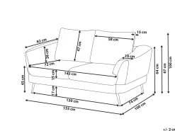 Sofa dla 2 osób KJAER Złamana biel Sofy Tapicerowane|Sofy Dwuosobowe