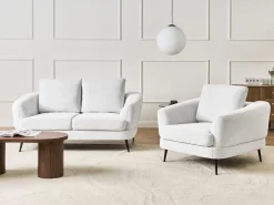 Sofa dla 2 osób KJAER Złamana biel Sofy Tapicerowane|Sofy Dwuosobowe