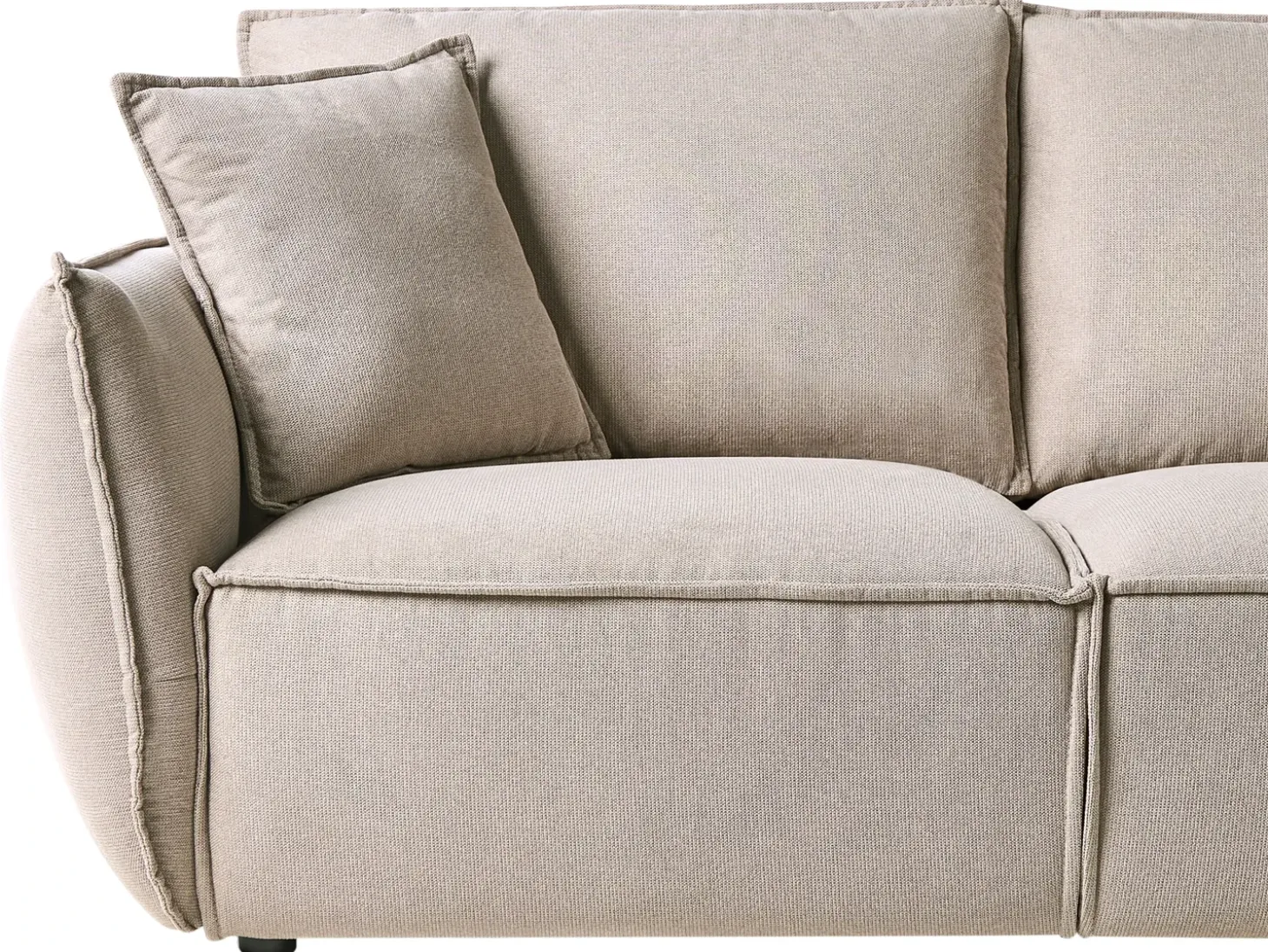 Outlet Sofa dla 3 osób KUNES Beżowoszary Sofy Tapicerowane|Kolekcje Sof