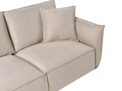 Outlet Sofa dla 3 osób KUNES Beżowoszary Sofy Tapicerowane|Kolekcje Sof