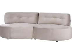 Best Sofa dla 3 osób LAERDAL Welur Beżowoszary Sofy Tapicerowane|Wszystkie Sofy