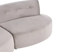 Best Sofa dla 3 osób LAERDAL Welur Beżowoszary Sofy Tapicerowane|Wszystkie Sofy