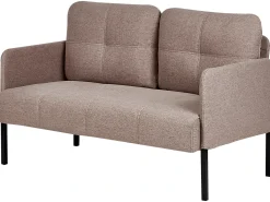 Outlet Sofa dla 2 osób LAHTI Jasnobrązowy Sofy Tapicerowane|Sofy Dwuosobowe