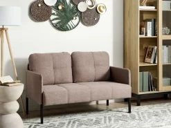 Outlet Sofa dla 2 osób LAHTI Jasnobrązowy Sofy Tapicerowane|Sofy Dwuosobowe