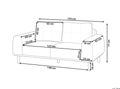 Discount Sofa dla 2 osób LAURILA Jasnoszary Sofy Tapicerowane|Sofy Dwuosobowe