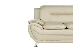 Sale Sofa dla 3 osób LEIRA Ekoskóra Beżowy Kolekcje Sof|Sofy Skórzane