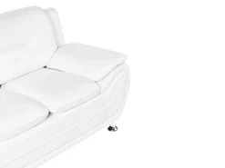 Discount Sofa dla 3 osób LEIRA Ekoskóra Biały Kolekcje Sof|Sofy Skórzane