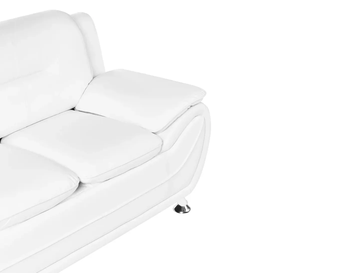 Discount Sofa dla 3 osób LEIRA Ekoskóra Biały Kolekcje Sof|Sofy Skórzane