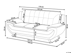 Discount Sofa dla 3 osób LEIRA Ekoskóra Biały Kolekcje Sof|Sofy Skórzane