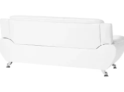 Discount Sofa dla 3 osób LEIRA Ekoskóra Biały Kolekcje Sof|Sofy Skórzane