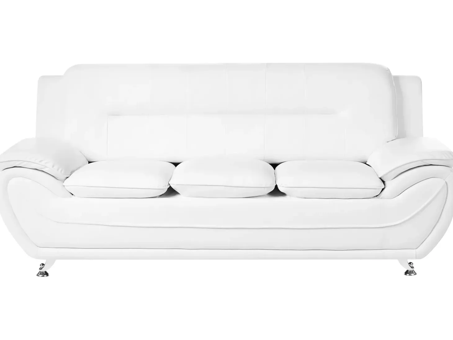 Discount Sofa dla 3 osób LEIRA Ekoskóra Biały Kolekcje Sof|Sofy Skórzane