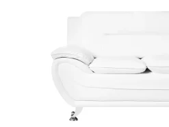 Discount Sofa dla 3 osób LEIRA Ekoskóra Biały Kolekcje Sof|Sofy Skórzane