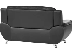 Best Sofa dla 2 osób LEIRA Ekoskóra Czarny Sofy Dwuosobowe|Kolekcje Sof
