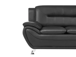 Best Sofa dla 2 osób LEIRA Ekoskóra Czarny Sofy Dwuosobowe|Kolekcje Sof