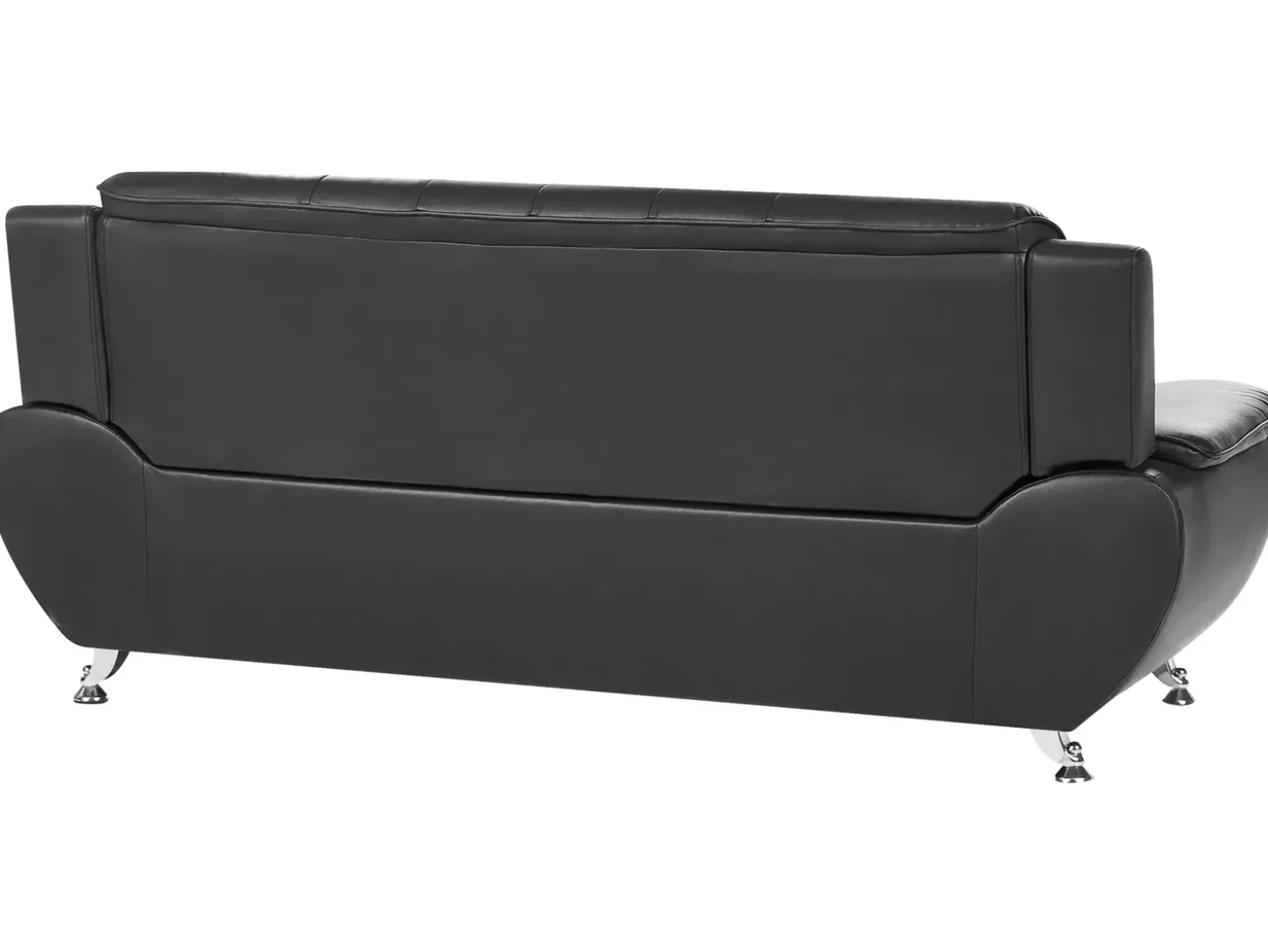 Best Sofa dla 3 osób LEIRA Ekoskóra Czarny Kolekcje Sof|Sofy Skórzane
