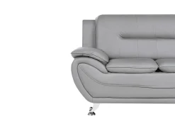 New Sofa dla 3 osób LEIRA Ekoskóra Szary Kolekcje Sof|Sofy Skórzane