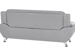 New Sofa dla 3 osób LEIRA Ekoskóra Szary Kolekcje Sof|Sofy Skórzane