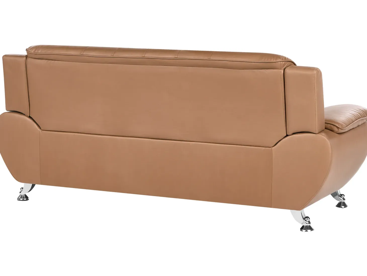 Best Sofa dla 3 osób LEIRA Ekoskóra Złoty brąz Kolekcje Sof|Sofy Skórzane
