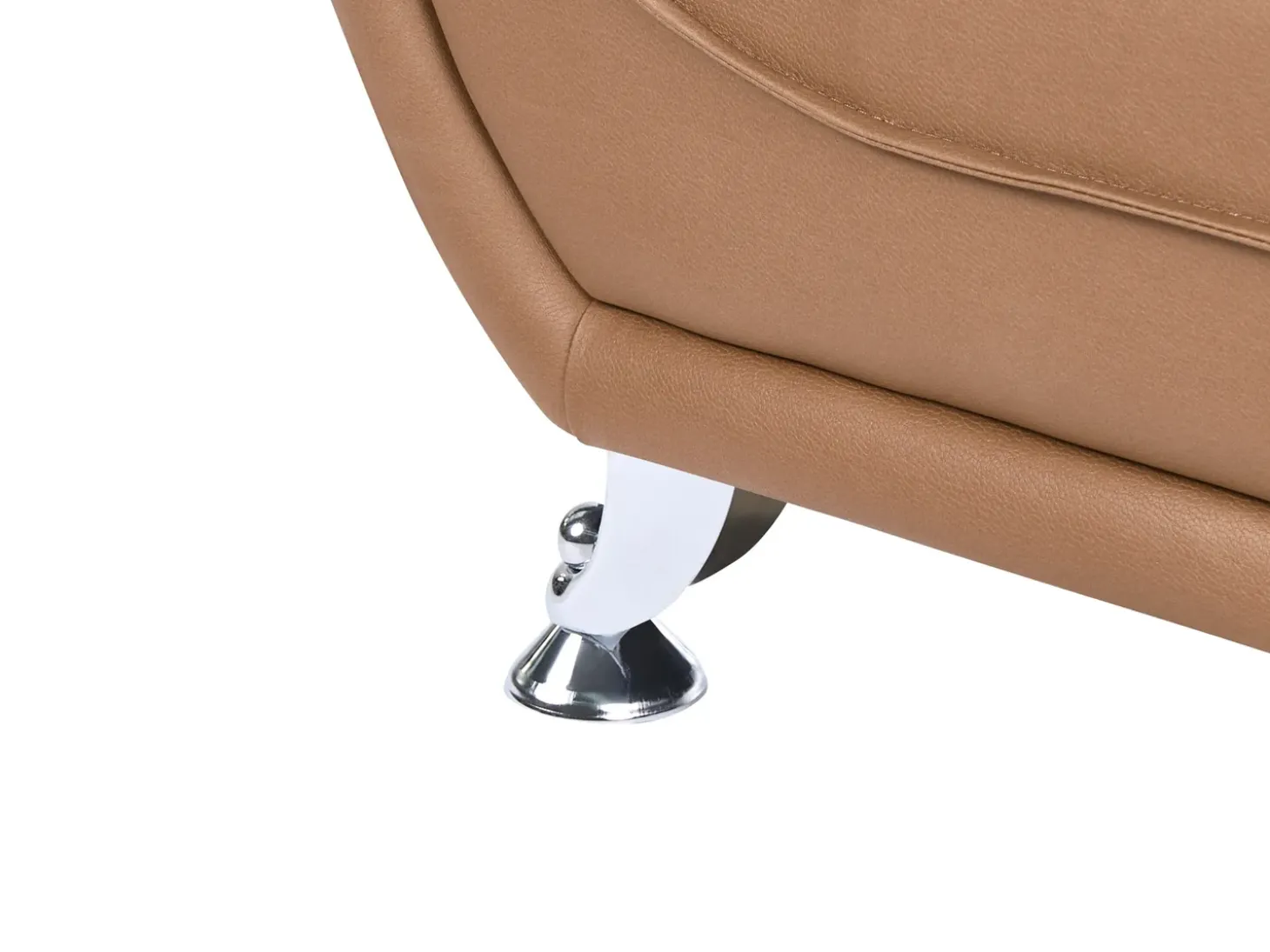 Best Sofa dla 3 osób LEIRA Ekoskóra Złoty brąz Kolekcje Sof|Sofy Skórzane
