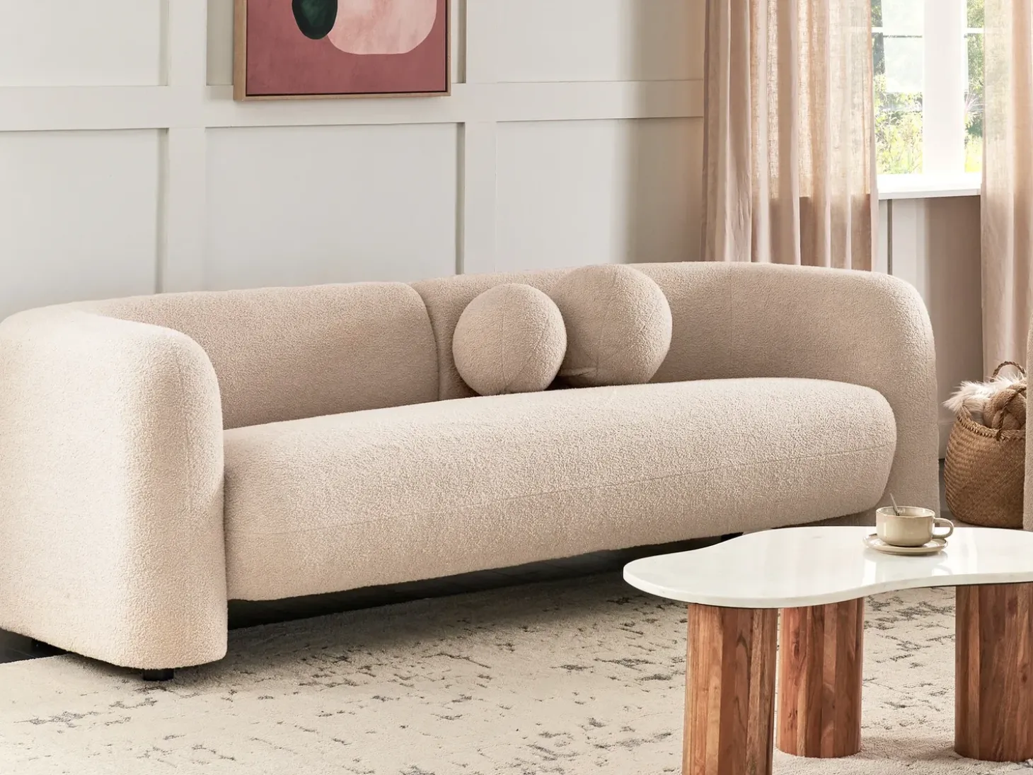 Sofa dla 3 osób LEIREN Boucle Sofy Tapicerowane|Kolekcje Sof