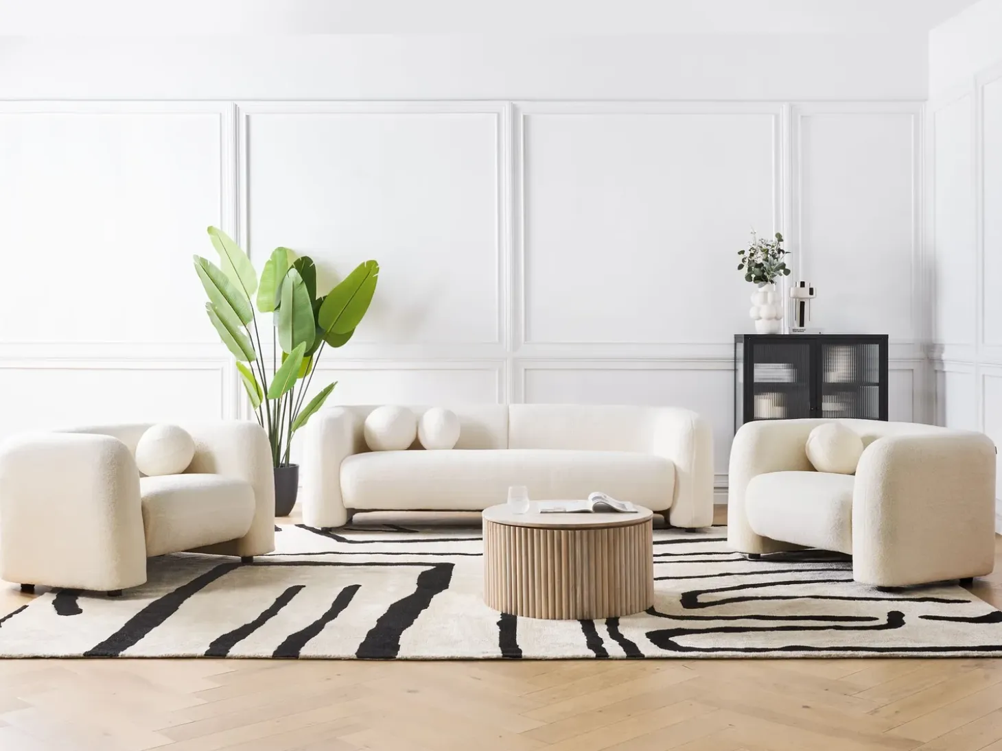 Clearance Sofa dla 3 osób LEIREN Boucle Sofy Tapicerowane|Kolekcje Sof