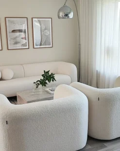 Clearance Sofa dla 3 osób LEIREN Boucle Sofy Tapicerowane|Kolekcje Sof