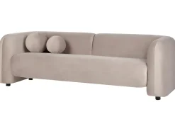 New Sofa dla 3 osób LEIREN Welur Beżowoszary Sofy Tapicerowane|Kolekcje Sof