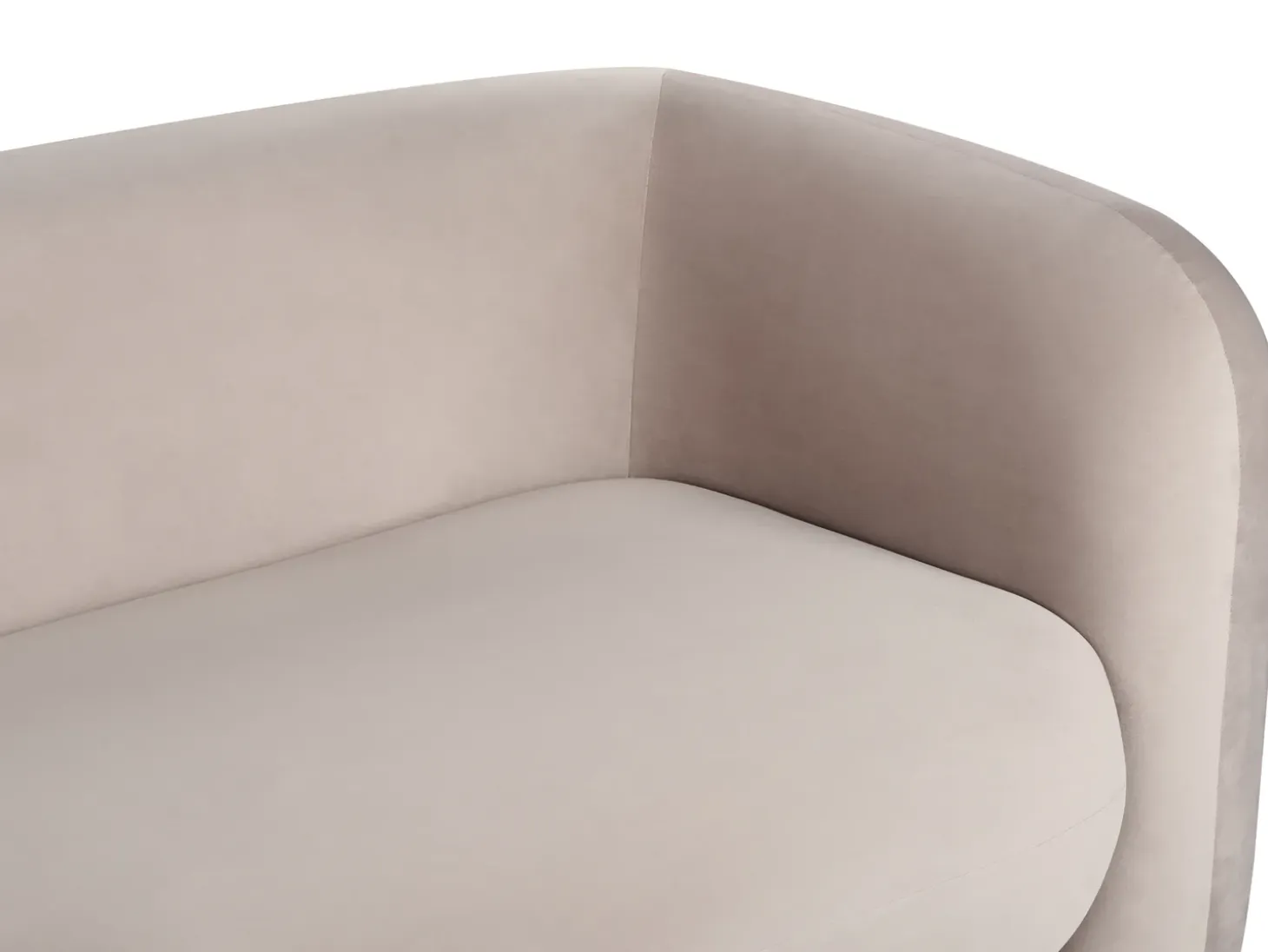 New Sofa dla 3 osób LEIREN Welur Beżowoszary Sofy Tapicerowane|Kolekcje Sof