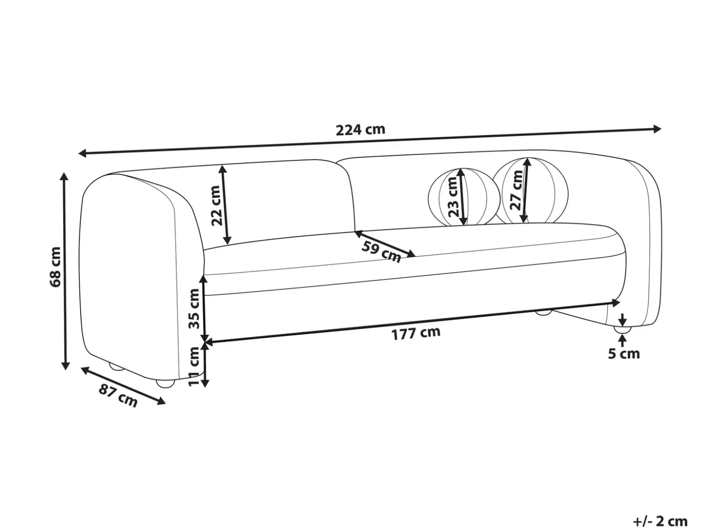 New Sofa dla 3 osób LEIREN Welur Beżowoszary Sofy Tapicerowane|Kolekcje Sof
