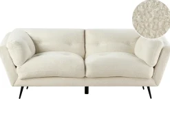 New Sofa dla 3 osób LENVIK Boucle Biały Sofy Tapicerowane|Wszystkie Sofy