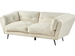 New Sofa dla 3 osób LENVIK Boucle Biały Sofy Tapicerowane|Wszystkie Sofy