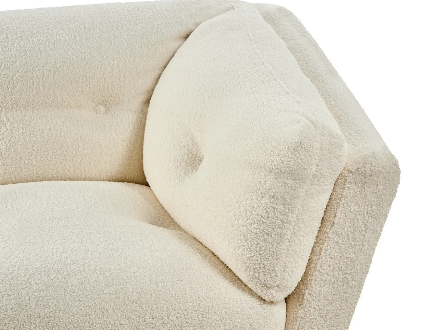 New Sofa dla 3 osób LENVIK Boucle Biały Sofy Tapicerowane|Wszystkie Sofy