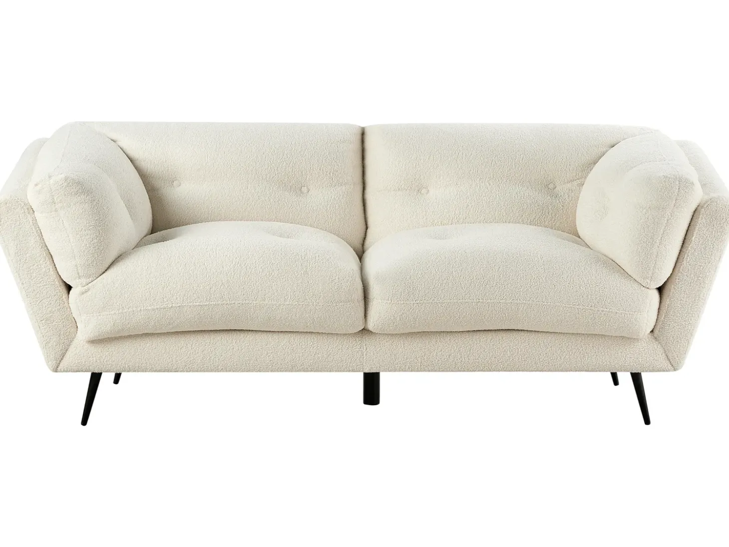 New Sofa dla 3 osób LENVIK Boucle Biały Sofy Tapicerowane|Wszystkie Sofy