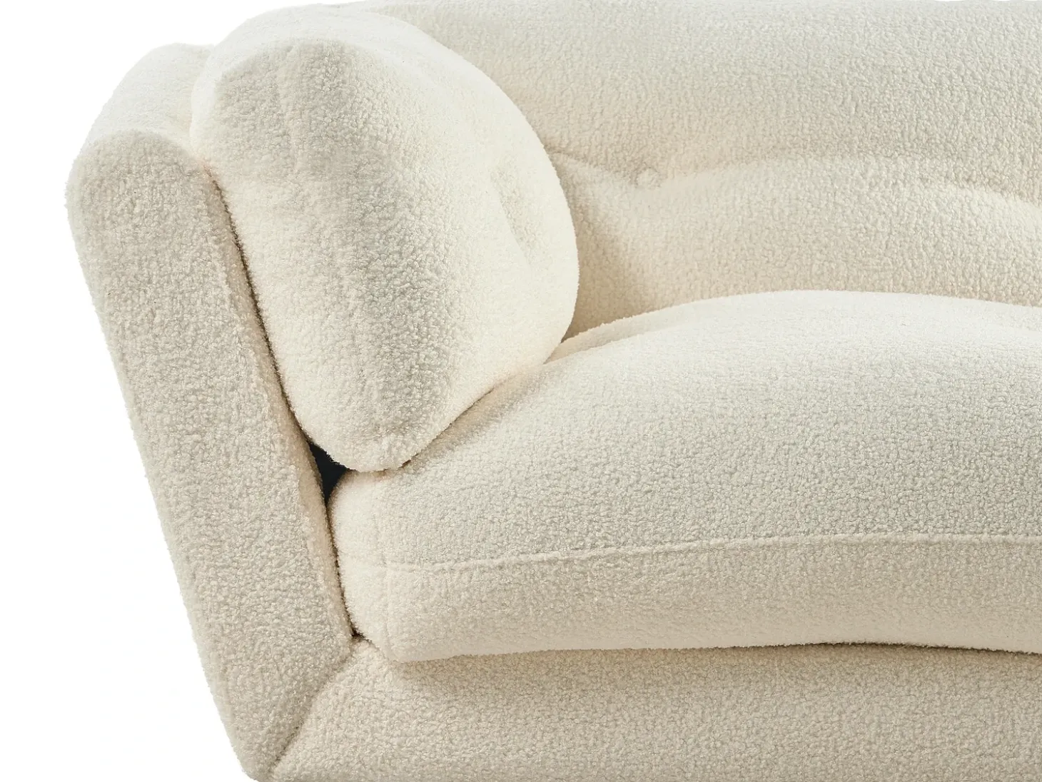 New Sofa dla 3 osób LENVIK Boucle Biały Sofy Tapicerowane|Wszystkie Sofy