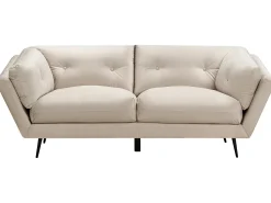 New Sofa dla 3 osób LENVIK Welur Beżowy Sofy Tapicerowane|Wszystkie Sofy
