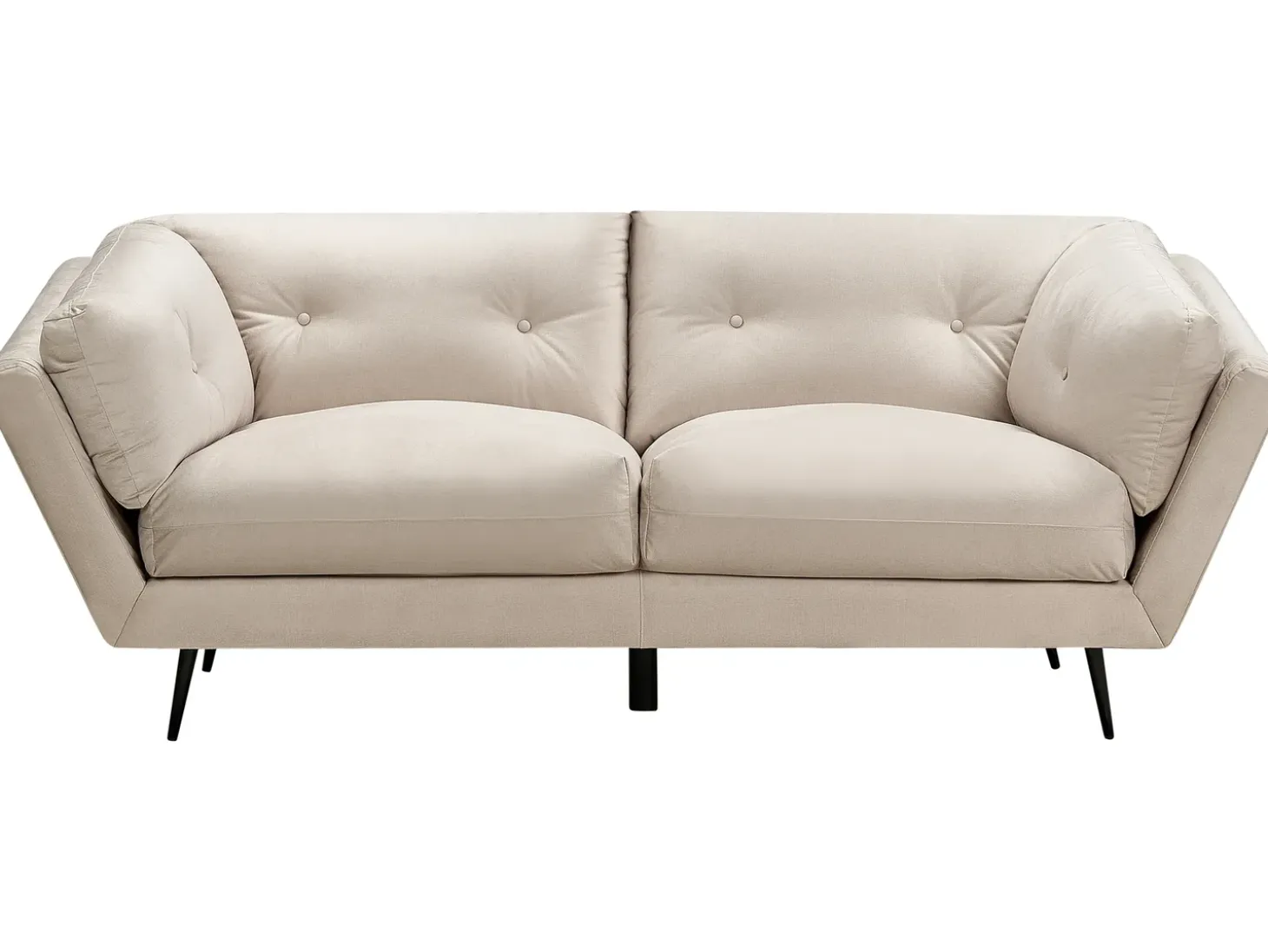 New Sofa dla 3 osób LENVIK Welur Beżowy Sofy Tapicerowane|Wszystkie Sofy