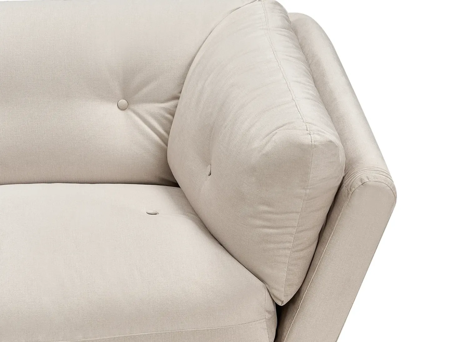 New Sofa dla 3 osób LENVIK Welur Beżowy Sofy Tapicerowane|Wszystkie Sofy