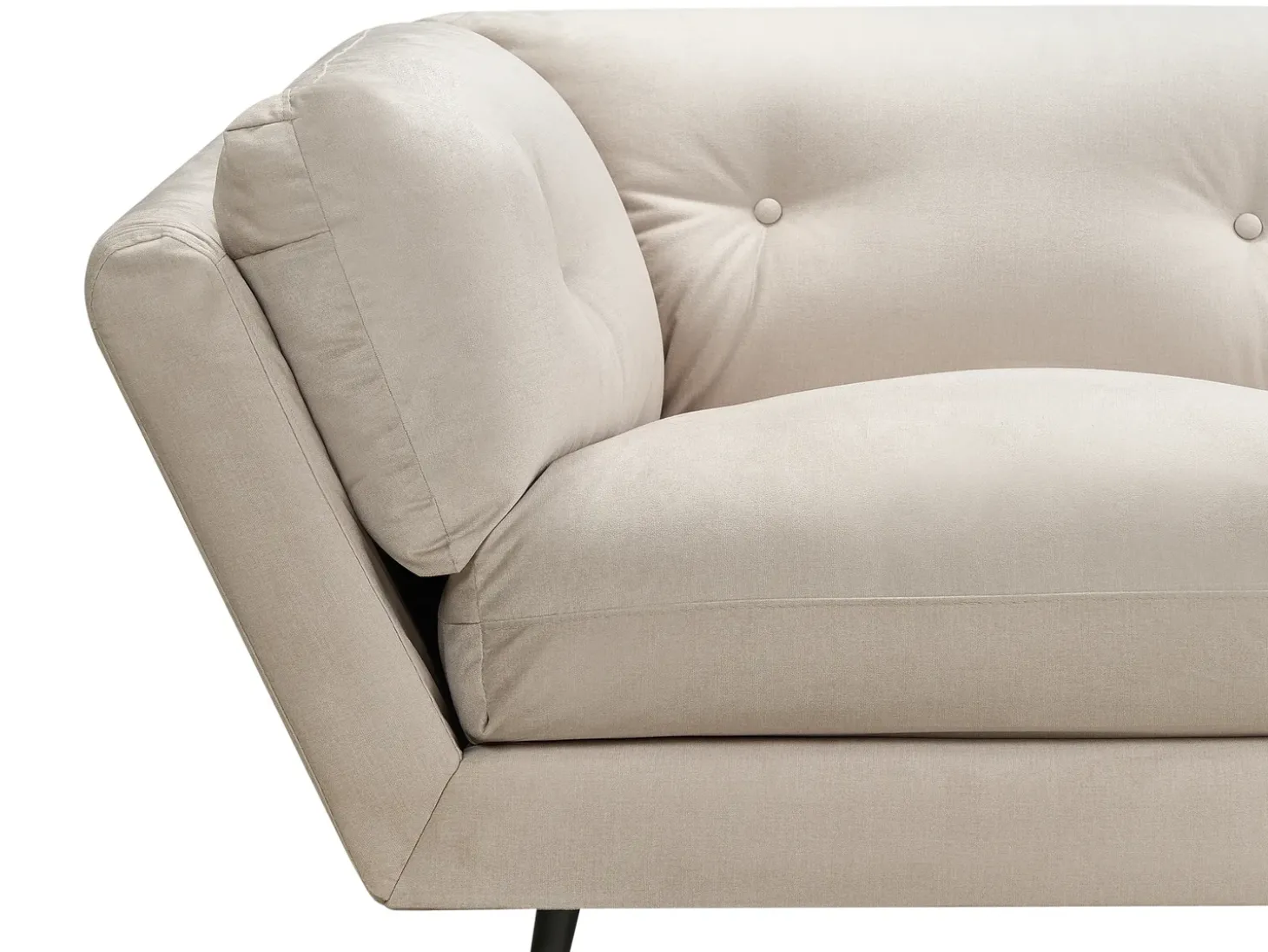 New Sofa dla 3 osób LENVIK Welur Beżowy Sofy Tapicerowane|Wszystkie Sofy