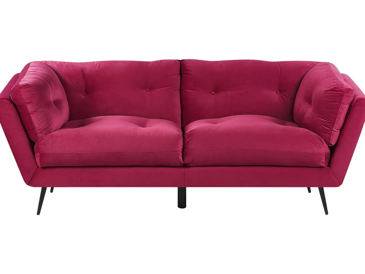 Clearance Sofa dla 3 osób LENVIK Welur Burgundowy Sofy Tapicerowane|Wszystkie Sofy