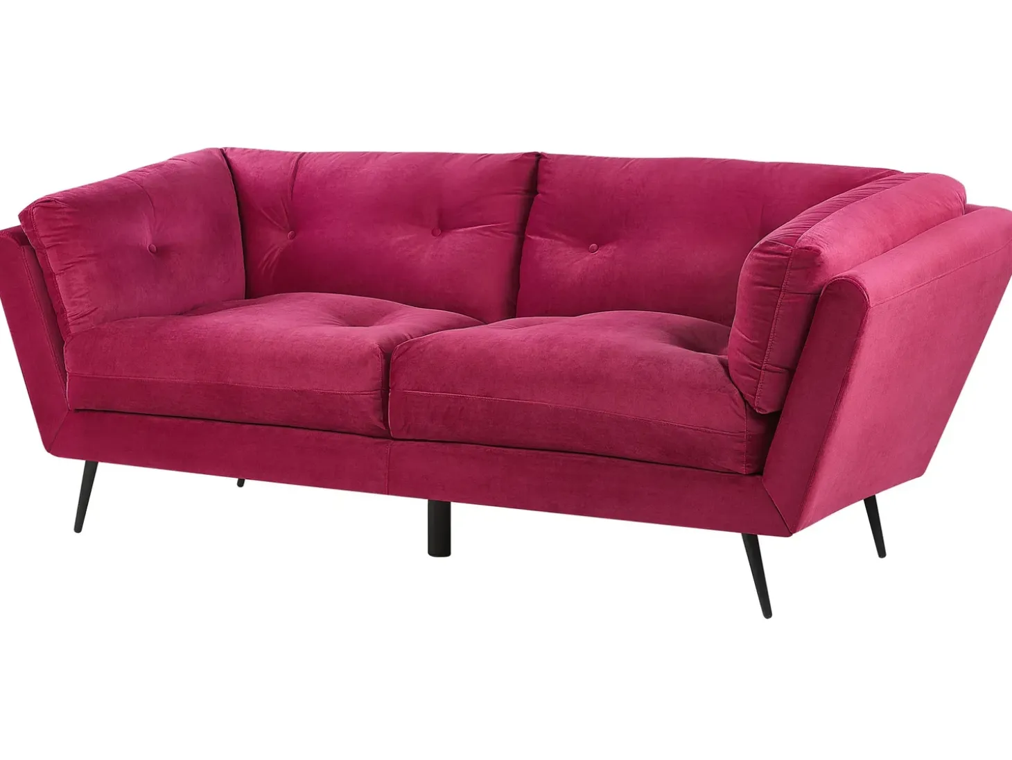 Clearance Sofa dla 3 osób LENVIK Welur Burgundowy Sofy Tapicerowane|Wszystkie Sofy