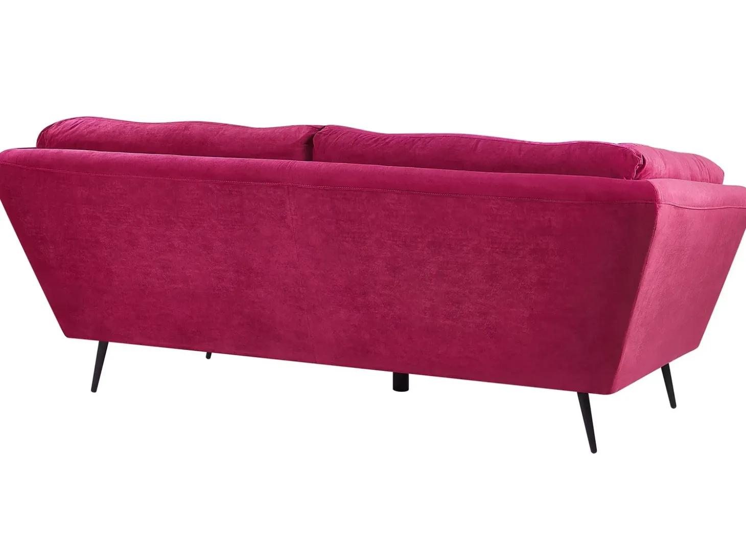 Clearance Sofa dla 3 osób LENVIK Welur Burgundowy Sofy Tapicerowane|Wszystkie Sofy